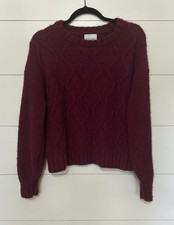 Pink Rose Womens Dark Fuchsia Knit Sweater Size Medium Fall Color