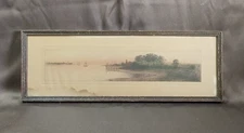 Antique 1890 Etching "River Meets the Sea" Ernest C. Rost Radtke Lauckner