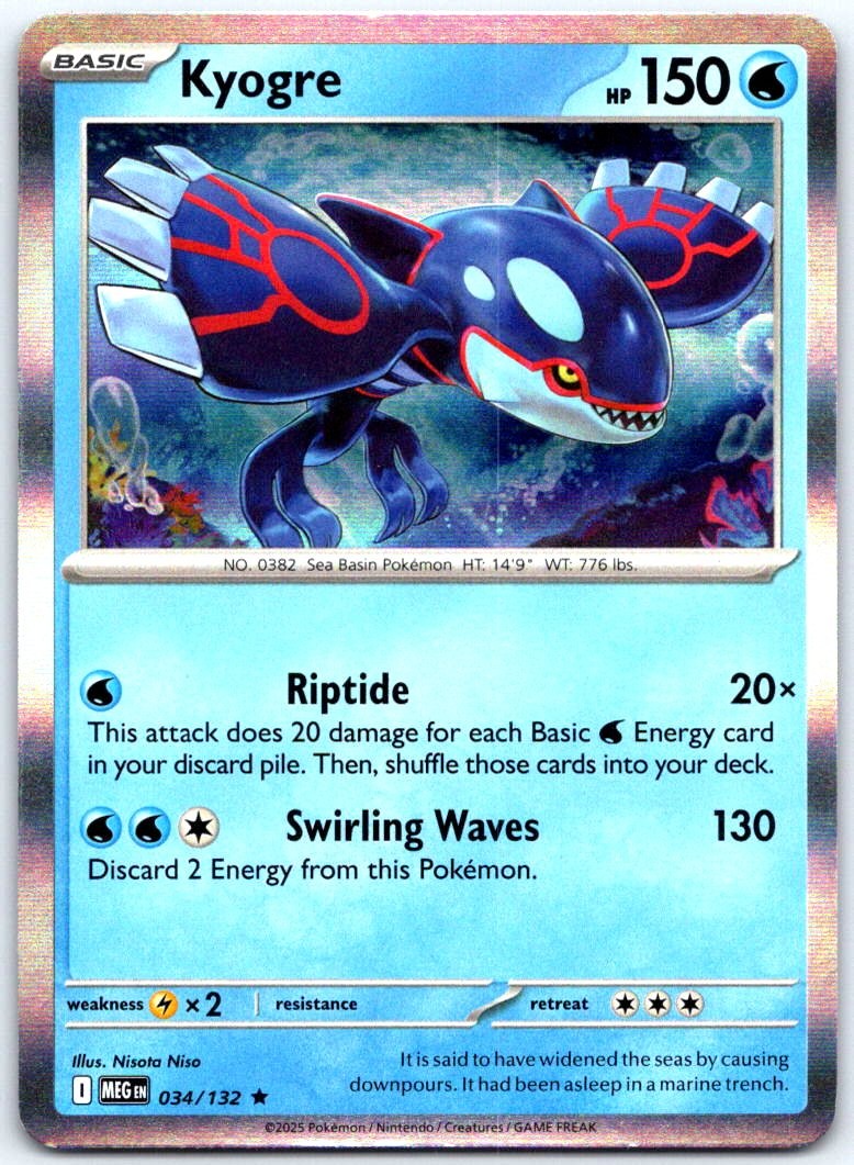 Kyogre 034/132 ME01: Mega Evolution Holo-PTCG-NM