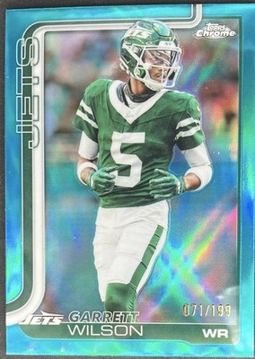 Topps Chrome 2024 Garrett Wilson New York Jets #235 Blue Refractor /199