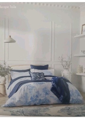 Ted Baker Landschaft Toile King Size Bettbezug & 2 Kissenbezüge UVP 173 
