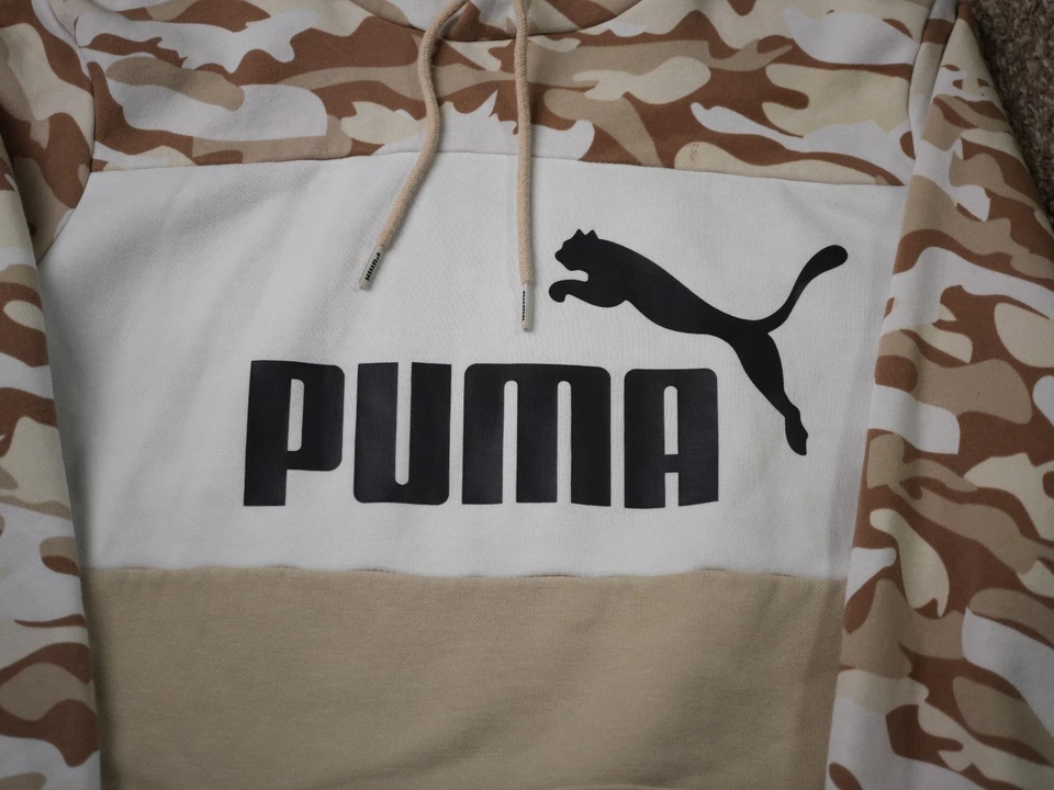 PUMA Mens Camo Blocked Hoodie S Forest Night - Image 2 of 4