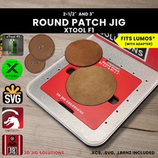 xTool F1 Round Leather Hat Patch Jig | Laser Engraving Template for 2 Sizes