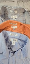 Lot of 3 PAUL FREDRICK  2 Ply Pinpoint Oxford Dress Shirts Sz 16.5-17 33-35 XL