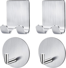 4 Pack Razor Holder for Shower Wall, Adhesive Shower Razor Holder  Hooks, Wa...