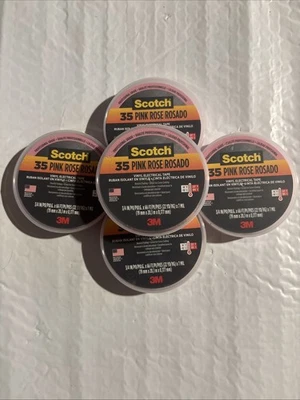 3M SCOTCH Box of 5: Scotch 3M 35 Pink Rose Vinyl Electrical Tape (3/4” x 66 ft)