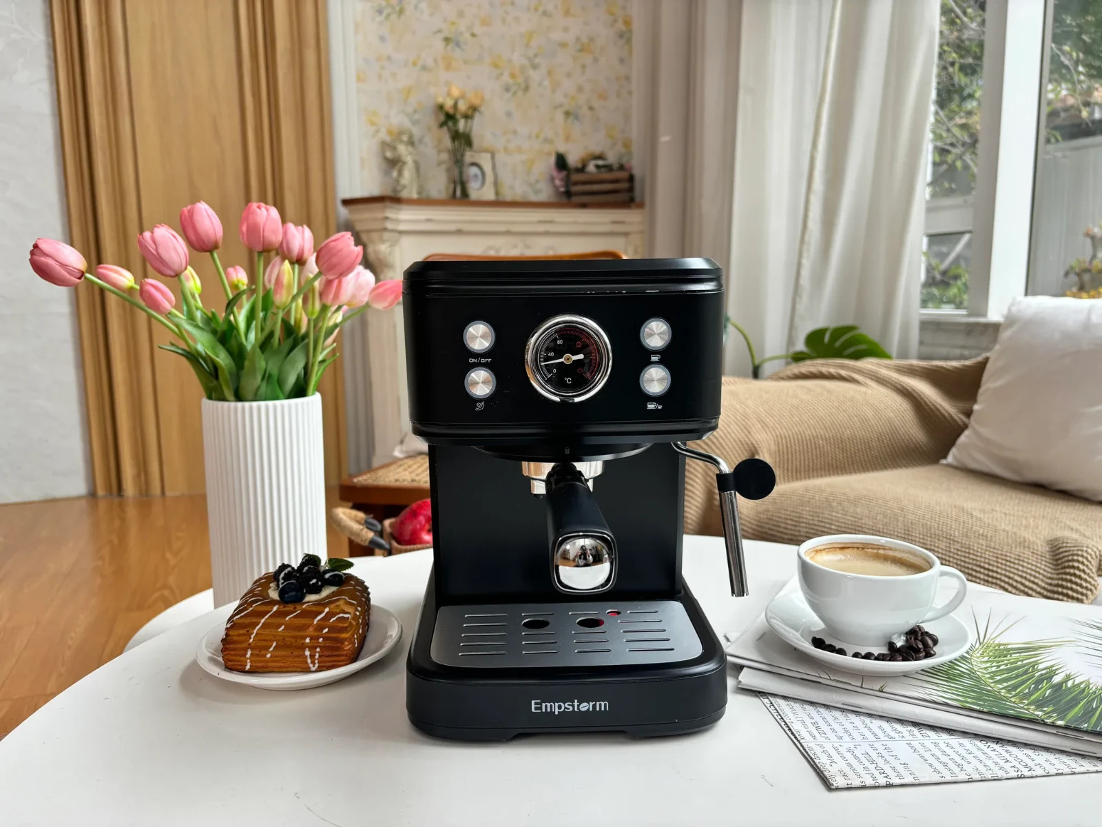 Macchina Caffè Espresso Empstorm 20 Bar 2in1 Capsule+Polvere Montalatte 1,5L foto 3