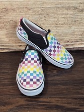 Vans Rainbow Checkerboard Slip On Sneakers Youth Sz 4 US MISSY/500714 Pre-owne