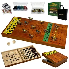 Large 23 inches Horse Race Board Game with Luxury Metal Numbered Horses, 4 in...