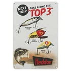 Fishing Lures Heddon Theme Vintage Tin Metal Signs Home Décor 8x12 Aluminum Fish