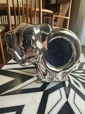 Italian Sterling Silver Baby Picture Frame in Form of an Elephant