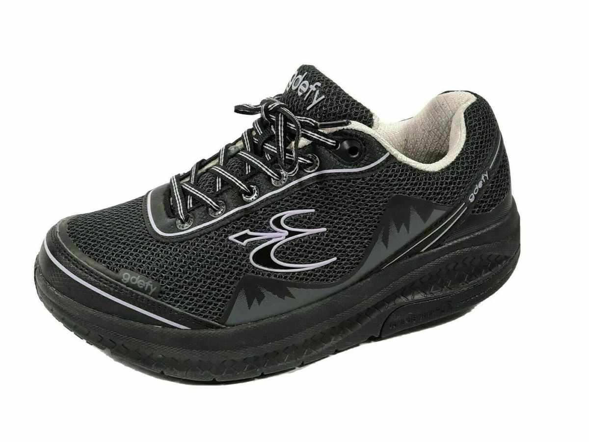 GDefy Gravity Defyer Mighty Walk Shoes Black Purple TB9024FLP M