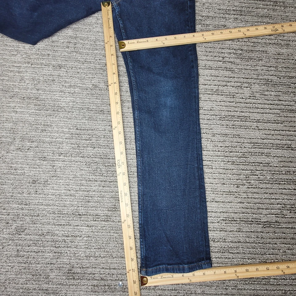 Pantalones de mezclilla azul tiro medio calce ajustado RSQ talla 14 para niños Foto 2 de 4