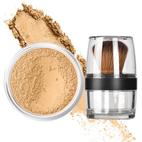 KABUKI JAR BRUSH & FOUNDATION Kit Mineral Makeup Full Size Set Bare Face Matte - 第 11/144 張圖片