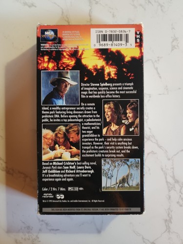 JURASSIC PARK VHS Tape, COMPLETE/TESTED SEE PHOTOS (VHS63) - Imagen 2 de 4