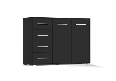 Kommode Schubladkasten Sideboard FRIDA 01 2D4S 135 cm Schwarz