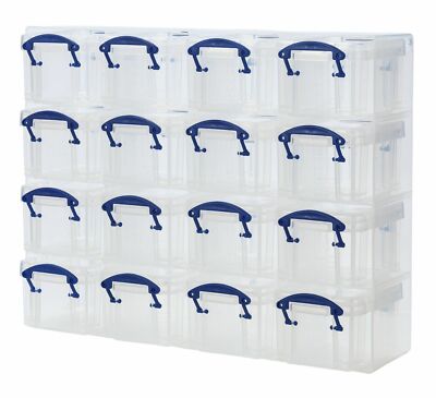 Really Useful 0,14 Liter Organizer mit 16 x 0,14 Liter Klarsichtboxen