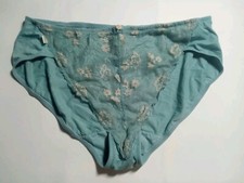 Vintage Couture CABERNET Lace Overlay Jade Green Panties XL Fits 32" 34" 36"