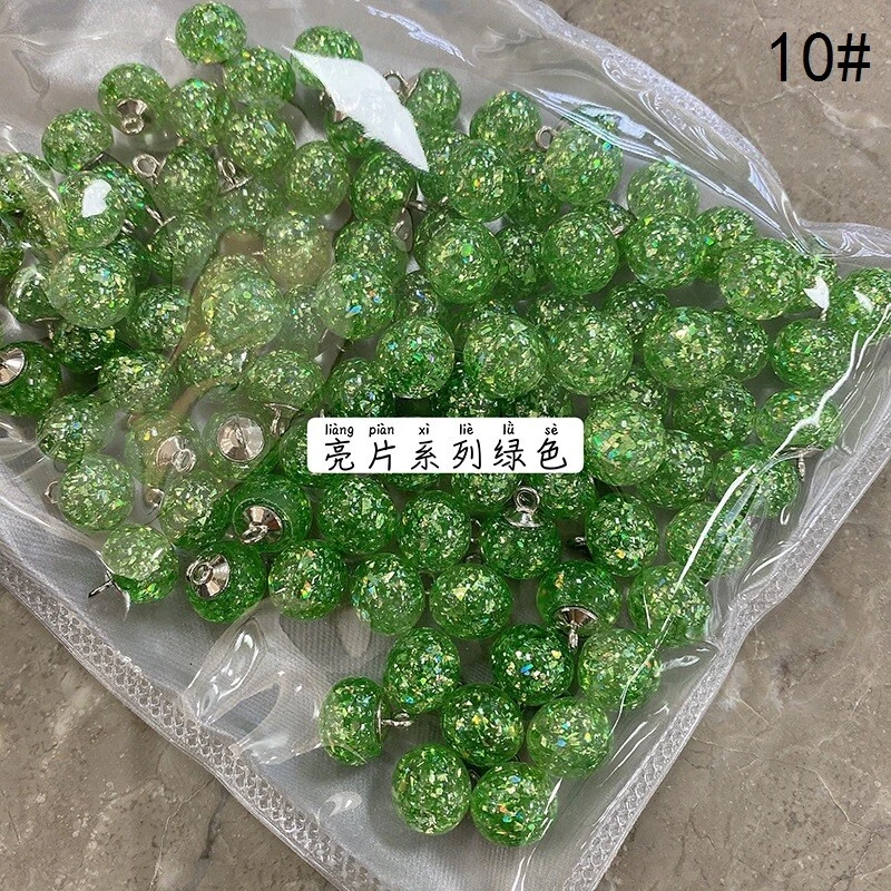 20X 10mm Crystal Bling Buttons Ball Shape Metal Shank Round Fasteners for Shirts - Image 2 of 4
