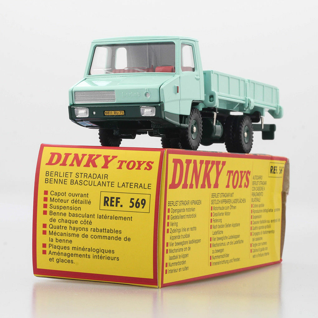 Dinky Toys 569 Berliet Stradair vert d'eau miniature 1:43 camion benne Atlas rétro