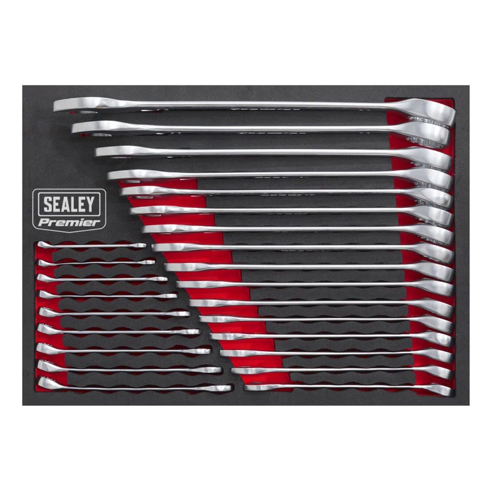 Sealey Premier Range 25 Pc Combination Spanner Set 6 - 32MM Foam Tray. Metric - Image 2 of 4