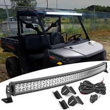50" LED Light Bar+Roof Mount+Wire For 2013-2025 Polaris Ranger 570 XP 900 1000