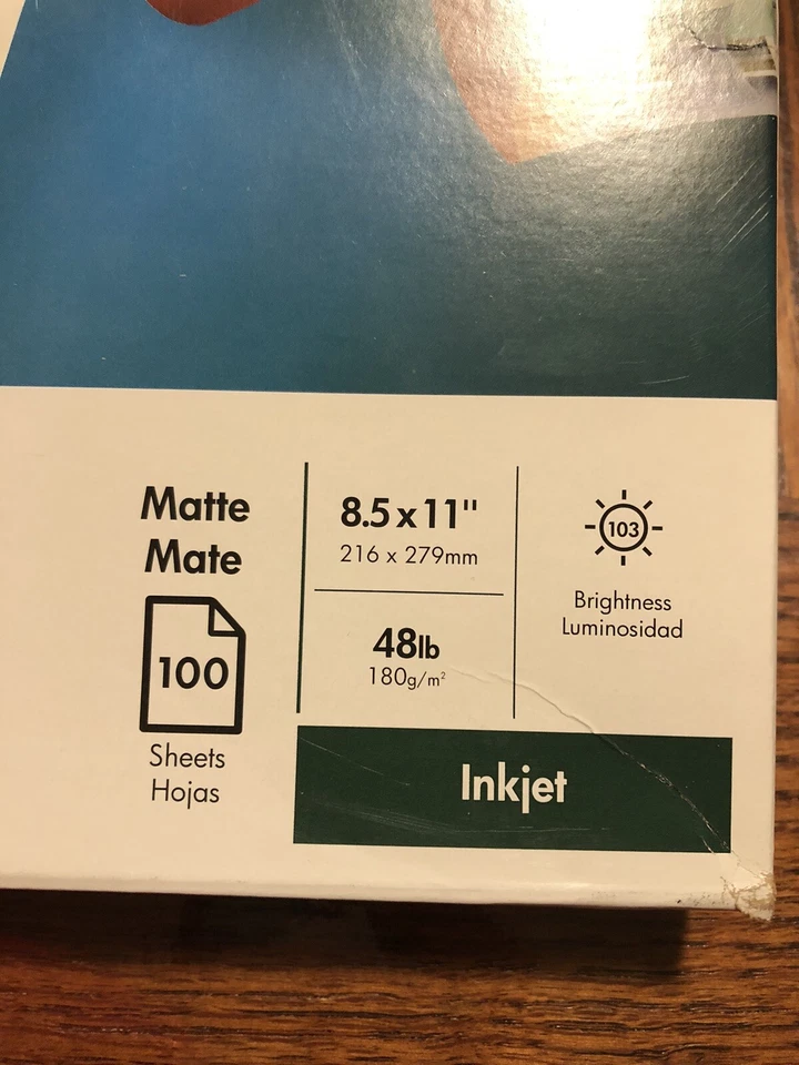HP Inkjet Tri-Fold Brochure Paper Matte Finish 8.5" x 11"  100pcs New, Sealed - Image 2 of 4