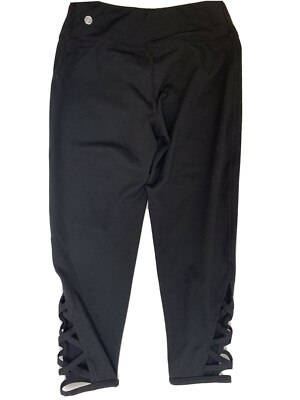 Girls Z By Zella Black Crop Athletic Yoga Pants Size M 8/10 Adorable