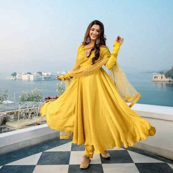 Yellow churidar deals dress