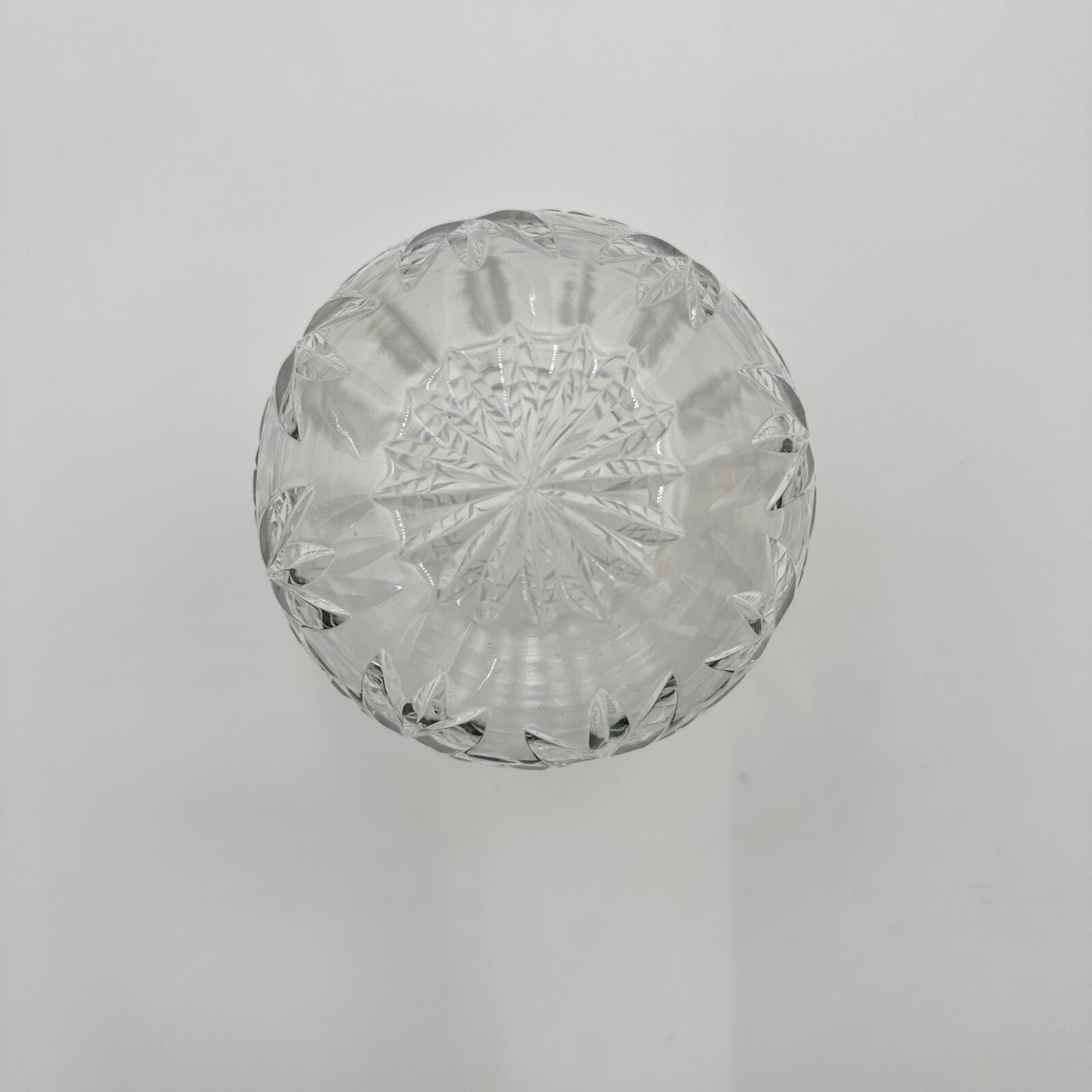 Vtg Tipperary Lead Crystal Vase Vertical Cuts Top Faceted Diamonds ~ 7" Ireland