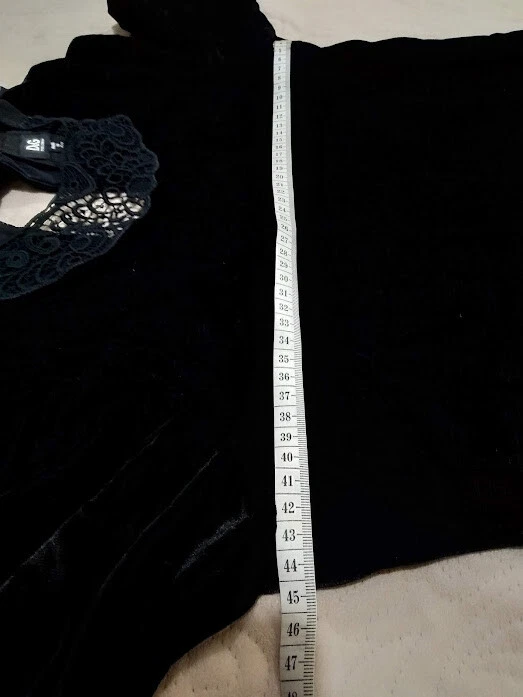 🆓US🛃 FW2010 D&G Dolce&Gabbana Vestido de terciopelo negro recortado encaje cambio IT 40 Foto 3 de 4