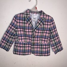 Janie and Jack plaid linen /cotton blend blazer sports coat 18/24m