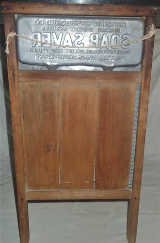ANTIQUE PRIMITIVE COUNTRY HOME KITCHEN WOOD METAL SOAP SAVER CLOTHES WASH BOARD - Picture 8 of 10