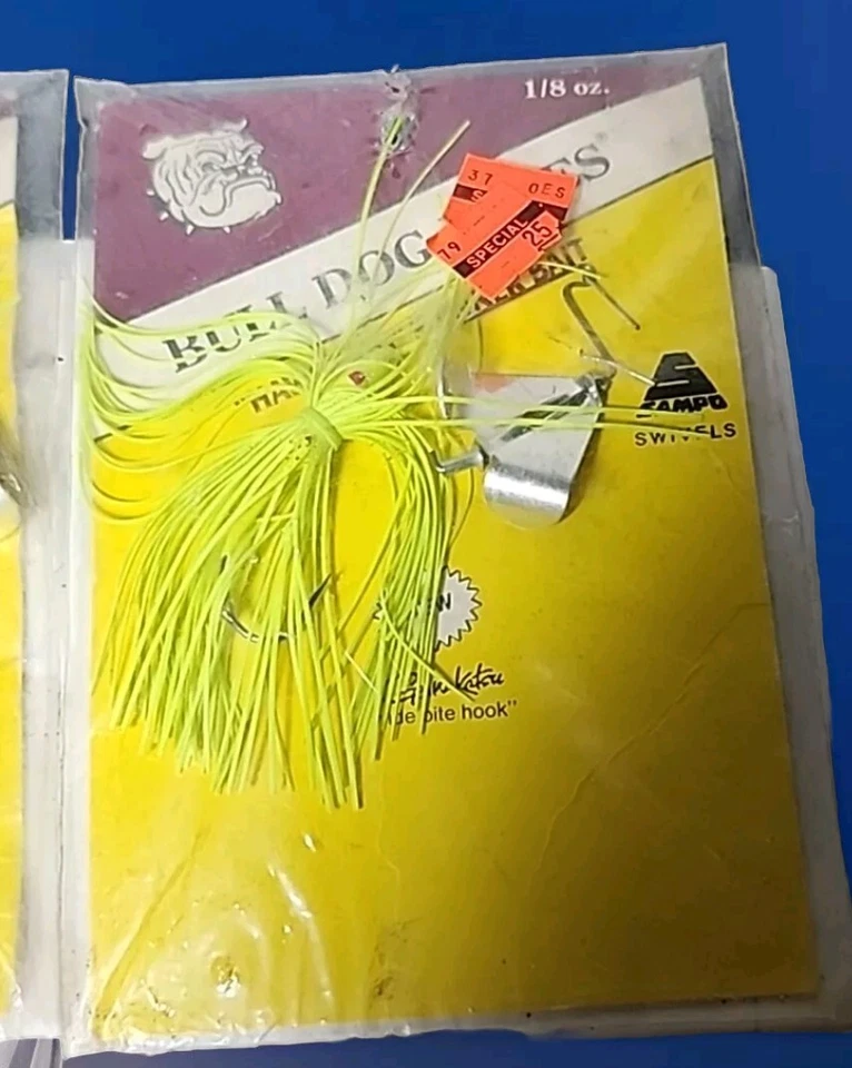 5x VINTAGE HAWG DOG SPINNERS ⅛oz GAMAKATSU HOOKS - Image 3 of 4