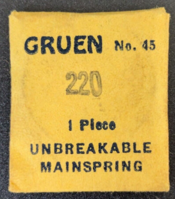 NOS Genuine Gruen Cal. 220  Watch Mainspring Part# 45