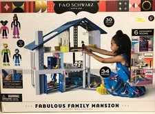 F.A.O. Schwarz Fabulous Family Mansion Luxury Dollhouse  - 34 pcs