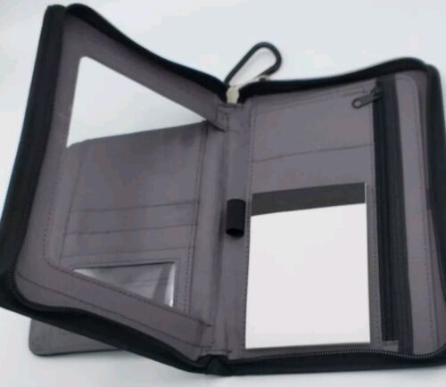 High Sierra Dell Swag Travel Wallet Front Magnetic Window Zip Close Notepd Black - Picture 3 of 18