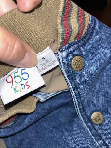 Vintage 90’s kids Fall denim Jean snap jacket sz 5 - Picture 3 of 3