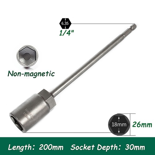 8" Long 1/4" Magnetic Nut Driver Setter Power Drill Bit Holder Quick Release Hex - Picture 24 of 27