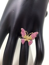 14K YG Pink  Yellow Butterfly Ring