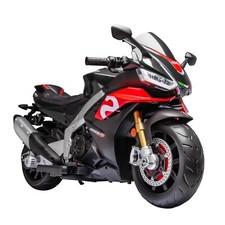 Black 24V Kids Electric Motorcycle 6mph Dirt Bike Ride on Toy w/ 2*75W Motor LED