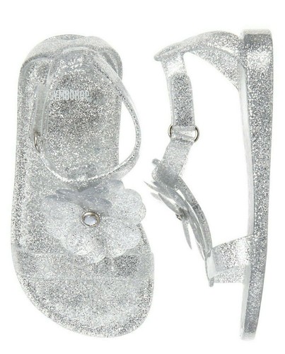 silver jelly sandals