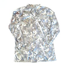 Charades Disco Shirt Unisex Adult XS Metallic Hologram Silver Shiny Made In USA