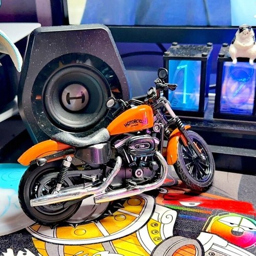 1:12 Harley Davidson 2014 Sportster Iron 883 Motorcycle Model Alloy Orange Box - Picture 5 of 24