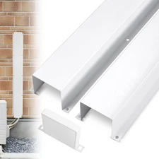 4" W x 6.5Ft L Metal Line Set Cover Kit Decorative AC Pipe Cover for Ductless