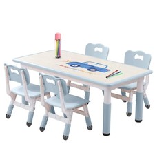 Kids Table and Chair Set for Toddlers - Adjustable Activity Center with Non-S...