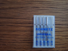Schmetz Universal sewing Machine Needles Sizes 10/70 2 , 12/80 2  4 Total