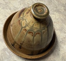 Art Pottery Stoneware Cheese / Butter Covered...