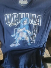 Y2K Naruto Shippuden Sasuke Uchicha Anime Manga Tshirt - XXL Navy Blue