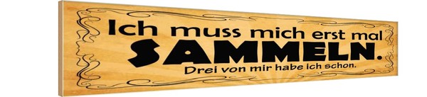 Holzschild 10X46 Cm Ich Muss Mich Erst Mal Sammeln Deko Geschenk Holz Schild-image